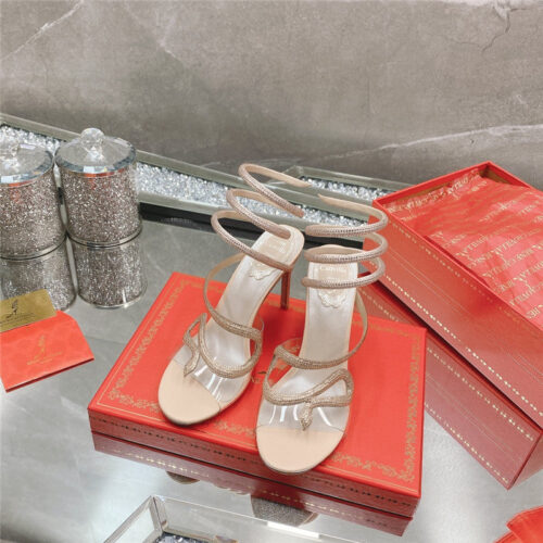 High Quality Luxury Rene Caovilla Snake Crystal High Heel Sandals alternate view