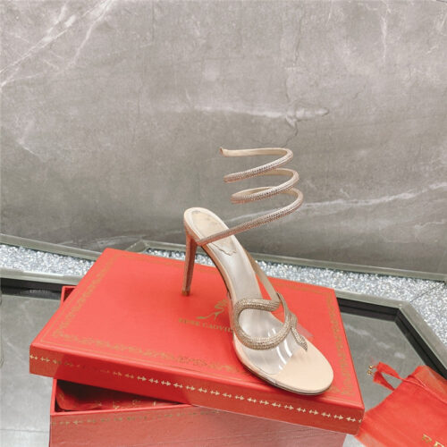 High Quality Luxury Rene Caovilla Snake Crystal High Heel Sandals product detail