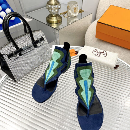 High Quality Luxury Hermes Color Block Sandals – Style 81827 product detail