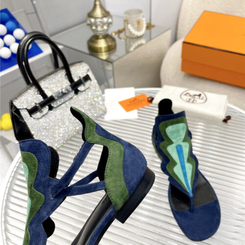 High Quality Luxury Hermes Color Block Sandals – Style 81827 product detail