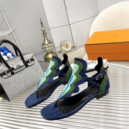 High Quality Luxury Hermes Color Block Sandals – Style 81827 product detail