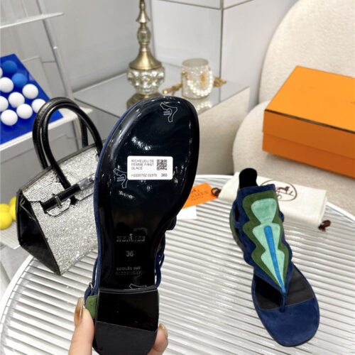 High Quality Luxury Hermes Color Block Sandals – Style 81827 product detail