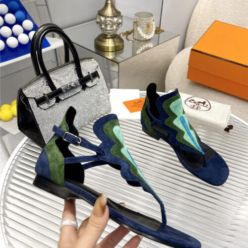 High Quality Luxury Hermes Color Block Sandals – Style 81827 product detail