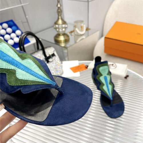 High Quality Luxury Hermes Color Block Sandals – Style 81827 product detail