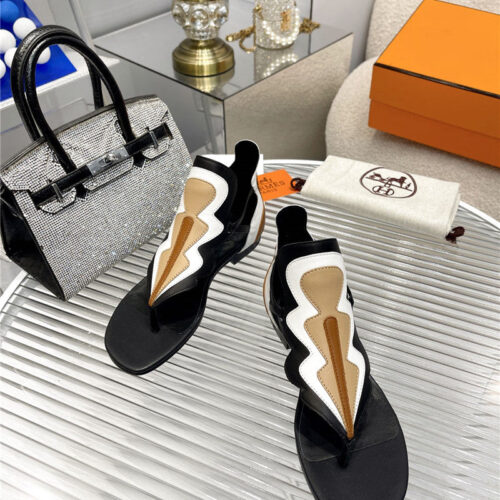 High Quality Luxury Hermes Color Block Sandals – Style 49059 product detail