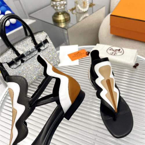 High Quality Luxury Hermes Color Block Sandals – Style 49059 product detail
