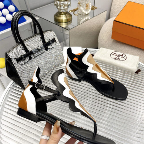 High Quality Luxury Hermes Color Block Sandals – Style 49059 product detail