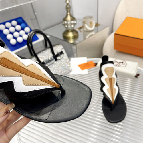 High Quality Luxury Hermes Color Block Sandals – Style 49059 product detail