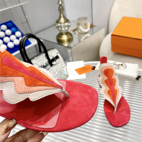 High Quality Luxury Hermes Color Block Sandals product detail