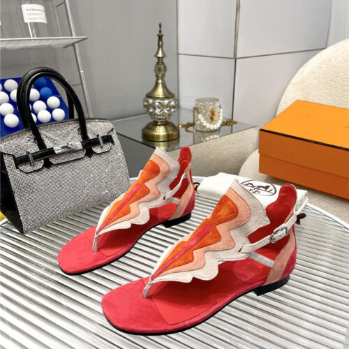 High Quality Luxury Hermes Color Block Sandals product detail