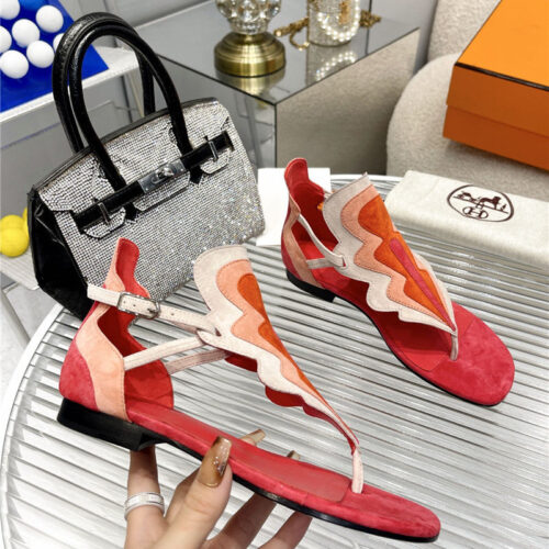 High Quality Luxury Hermes Color Block Sandals product detail