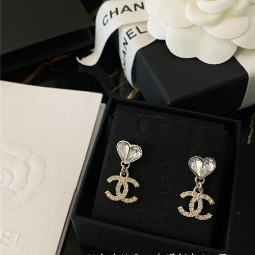 High Quality Luxury Chanel Drop Crystal Diamond Earrings product detail