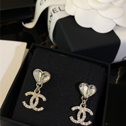 High Quality Luxury Chanel Drop Crystal Diamond Earrings product detail