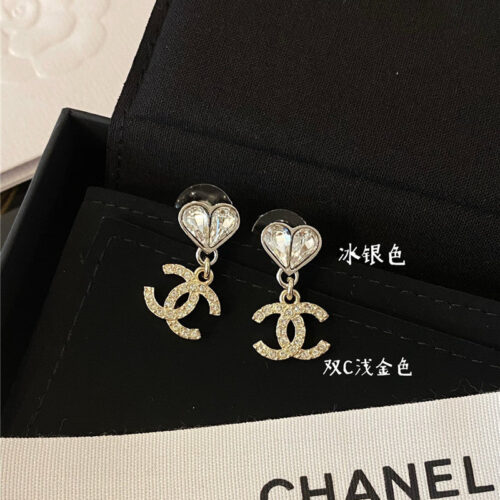 High Quality Luxury Chanel Drop Crystal Diamond Earrings product detail