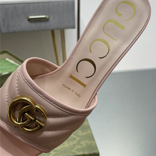 High Quality Luxury Gucci GG Buckle Sandals Slippers – Style 28787 product detail