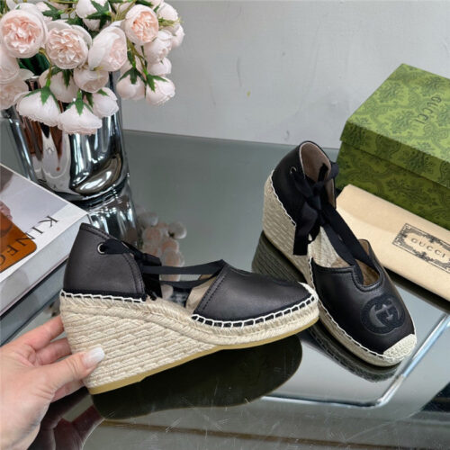 High Quality Luxury Gucci Wedge Fisherman Shoes alternate view