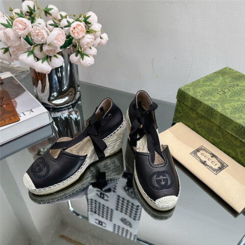 High Quality Luxury Gucci Wedge Fisherman Shoes product detail
