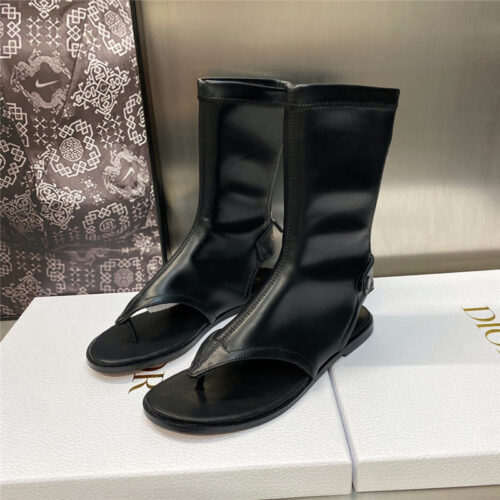 High Quality Luxury Dior New Spirit Clip Toe Casual Flat Elastic Female Sandals – Style 53158