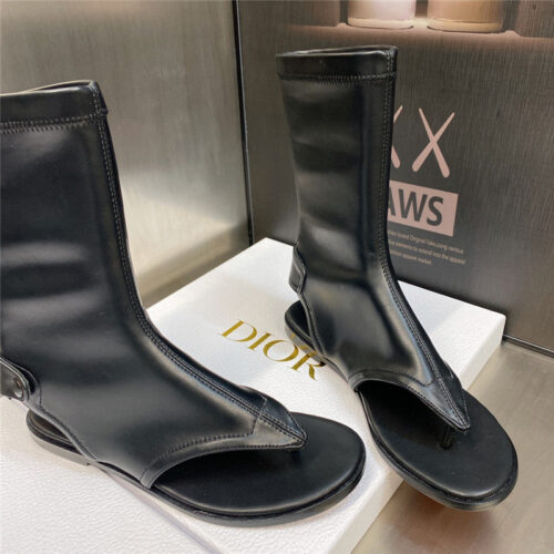 High Quality Luxury Dior New Spirit Clip Toe Casual Flat Elastic Female Sandals – Style 53158 product detail