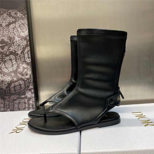 High Quality Luxury Dior New Spirit Clip Toe Casual Flat Elastic Female Sandals – Style 53158 product detail