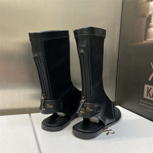 High Quality Luxury Dior New Spirit Clip Toe Casual Flat Elastic Female Sandals – Style 53158 product detail