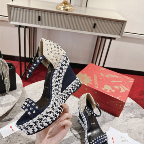 High Quality Luxury Christian Louboutin Mafaldina Zeppa Wedge Sandals – Style 11796 product detail