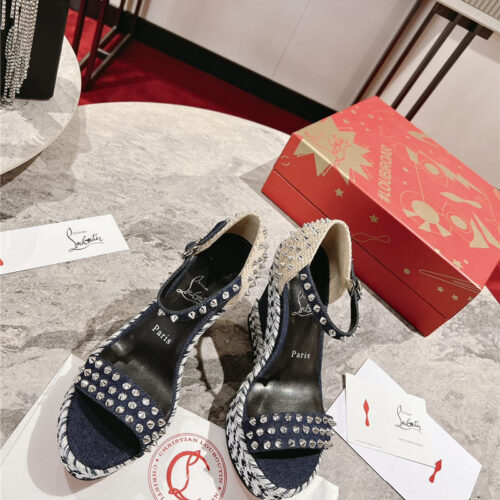 High Quality Luxury Christian Louboutin Mafaldina Zeppa Wedge Sandals – Style 11796 product detail