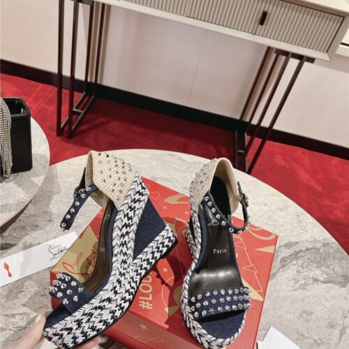 High Quality Luxury Christian Louboutin Mafaldina Zeppa Wedge Sandals – Style 11796 alternate view