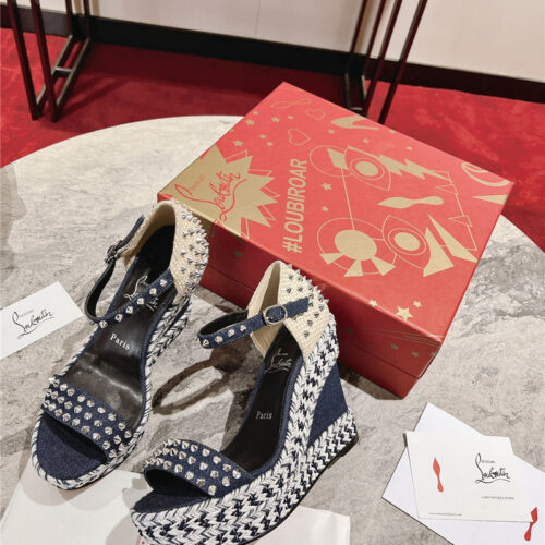 High Quality Luxury Christian Louboutin Mafaldina Zeppa Wedge Sandals – Style 11796 product detail