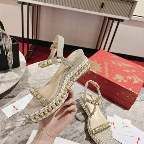 High Quality Luxury Christian Louboutin Wedge Sandals – Style 58548 product detail