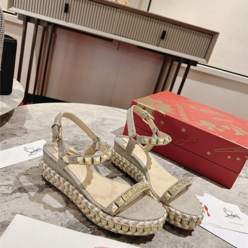 High Quality Luxury Christian Louboutin Wedge Sandals – Style 58548
