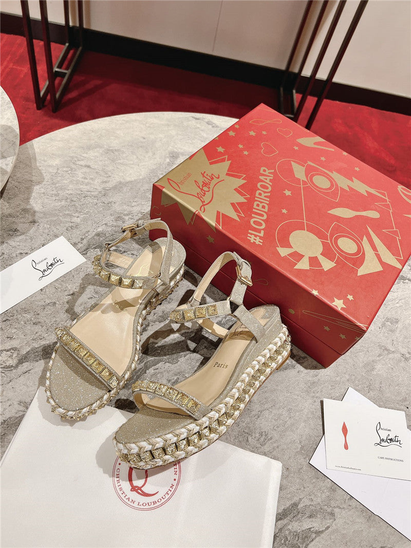 High Quality Luxury Christian Louboutin Wedge Sandals – Style 58548 product detail