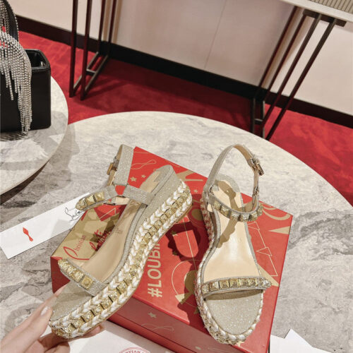 High Quality Luxury Christian Louboutin Wedge Sandals – Style 58548 alternate view