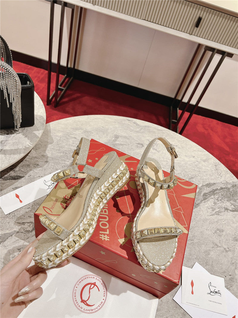 High Quality Luxury Christian Louboutin Wedge Sandals – Style 58548 product detail