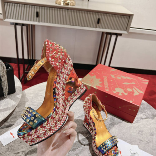 High Quality Luxury Christian Louboutin Mafaldina Zeppa Wedge Sandals product detail