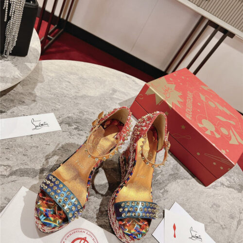 High Quality Luxury Christian Louboutin Mafaldina Zeppa Wedge Sandals product detail
