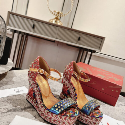 High Quality Luxury Christian Louboutin Mafaldina Zeppa Wedge Sandals