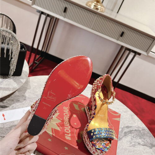 High Quality Luxury Christian Louboutin Mafaldina Zeppa Wedge Sandals product detail