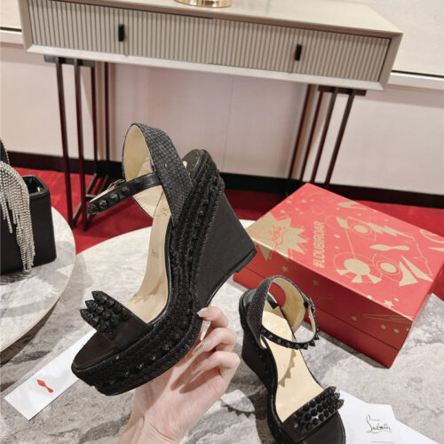 High Quality Luxury Christian Louboutin Mafaldina Zeppa Wedge Sandals – Style 08404 alternate view