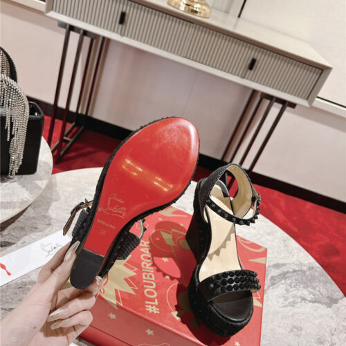 High Quality Luxury Christian Louboutin Mafaldina Zeppa Wedge Sandals – Style 08404 product detail