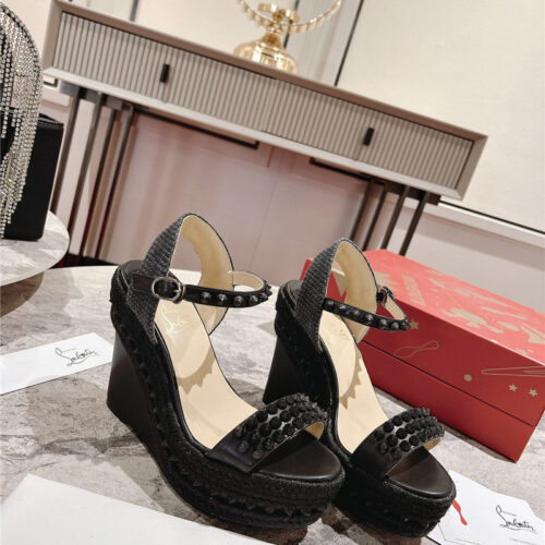High Quality Luxury Christian Louboutin Mafaldina Zeppa Wedge Sandals – Style 08404