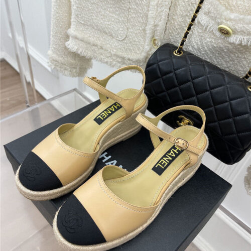 High Quality Luxury Chanel Wedge Platform Sandals – Style 12518 alternate view