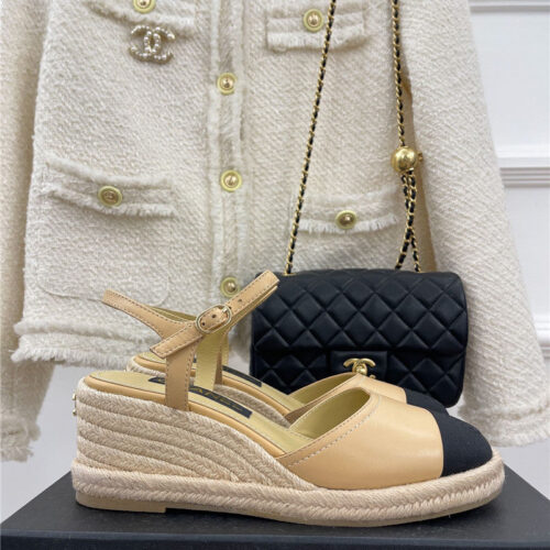 High Quality Luxury Chanel Wedge Platform Sandals – Style 12518