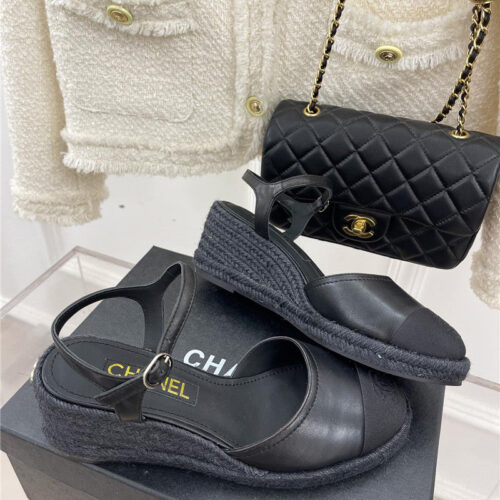 High Quality Luxury Chanel Wedge Platform Sandals