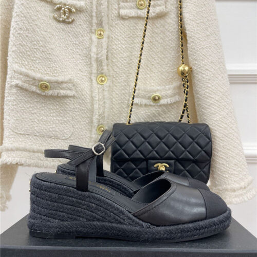 High Quality Luxury Chanel Wedge Platform Sandals alternate view