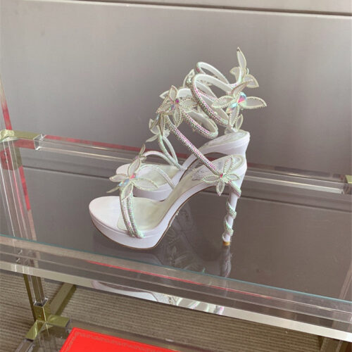 High Quality Luxury Rene Caovilla Crystal Butterfly High Heel Sandals – Style 45446 alternate view