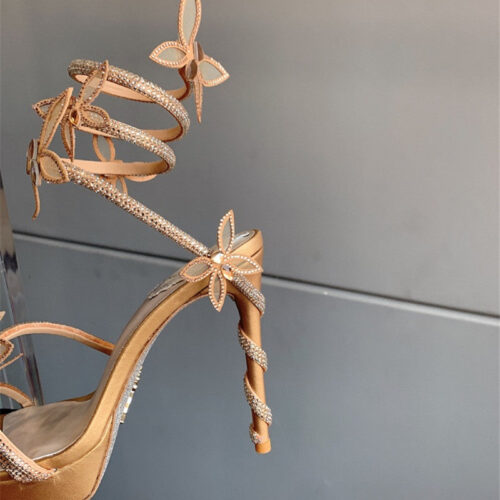 High Quality Luxury Rene Caovilla Crystal Butterfly High Heel Sandals product detail