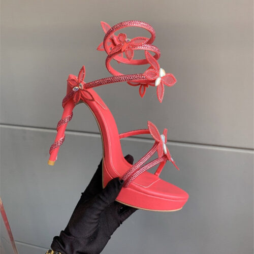 High Quality Luxury Rene Caovilla Crystal Butterfly High Heel Sandals – Style 84998 product detail