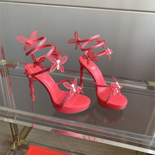 High Quality Luxury Rene Caovilla Crystal Butterfly High Heel Sandals – Style 84998