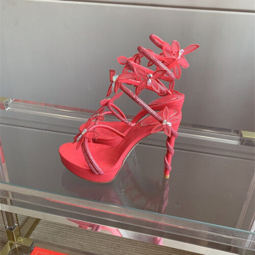 High Quality Luxury Rene Caovilla Crystal Butterfly High Heel Sandals – Style 84998 product detail